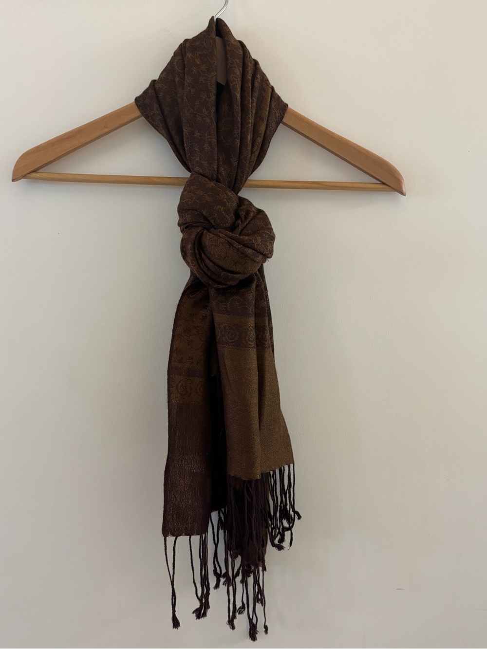 Vintage Cashmere Silk Paisley Pashmina Shawl Wrap